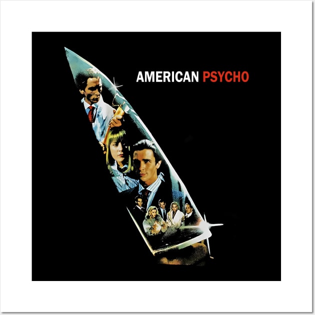 American Psycho Knife Reflection Retro Horror Film Wall Art by Visionary Canvas